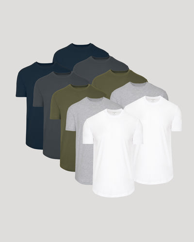 Classic Curved Hem Crew Neck