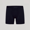 Black Boxer Briefs with supportive flyless 3D pouch, ultra-soft fabric.