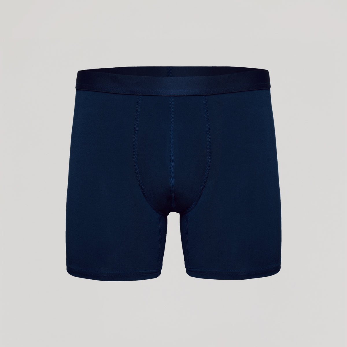 Navy Boxer Briefs with soft fabric and supportive flyless 3D pouch.