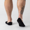 Back view of Black Never Show Socks highlighting fit and heel coverage.