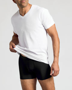 True ClassicMan wearing Black Boxer Trunks 6-Pack, showing waistband.
