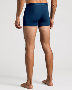 True ClassicMan in snug Navy Boxer Trunks 12-Pack, showing rear fit.