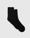 Black Half Crew Socks 12-Pack laid flat, showcasing seamless toe and contour seaming.