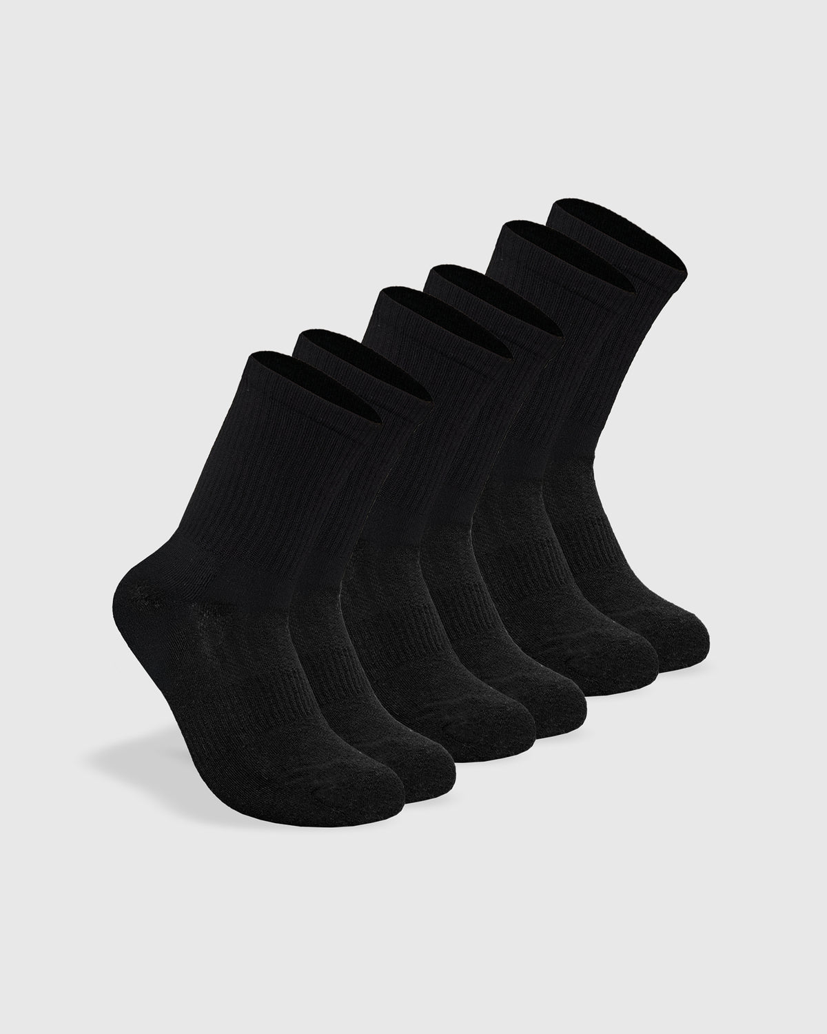 Black Half Crew Socks 3-Pack arranged in a neat row.