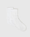 White Half Crew Socks 3-Pack, ultra-soft with seamless toe for comfort.