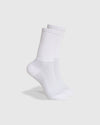White Active Crew Socks 3-Pack, ribbed cuff, mesh-knit for breathability.