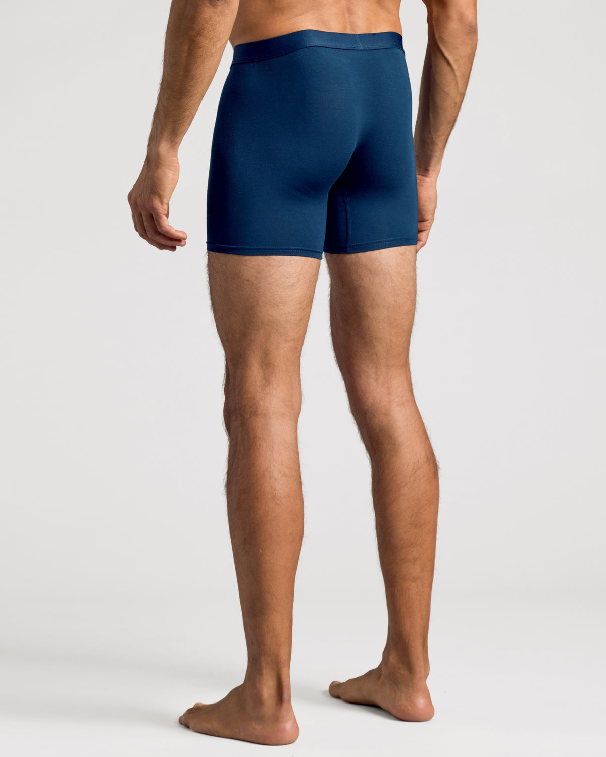 Navy Boxer Briefs W/ Fly 3-Pack, back view, form-fitting design.