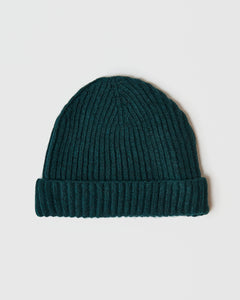 True ClassicEvergreen Sweater Beanie: dark teal, rib-knit with folded brim.
