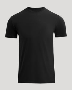 True ClassicClassic Crew Neck black T-shirt on light gray background.