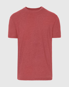 True ClassicHeather Garnet Short Sleeve Crew Neck T Shirt displayed on neutral backdrop.