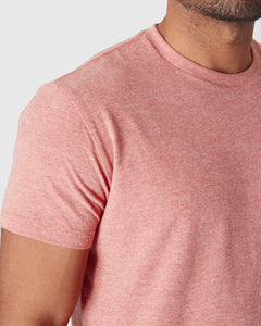 True ClassicHeather Cayenne Classic Crew Neck worn by model with stubble.