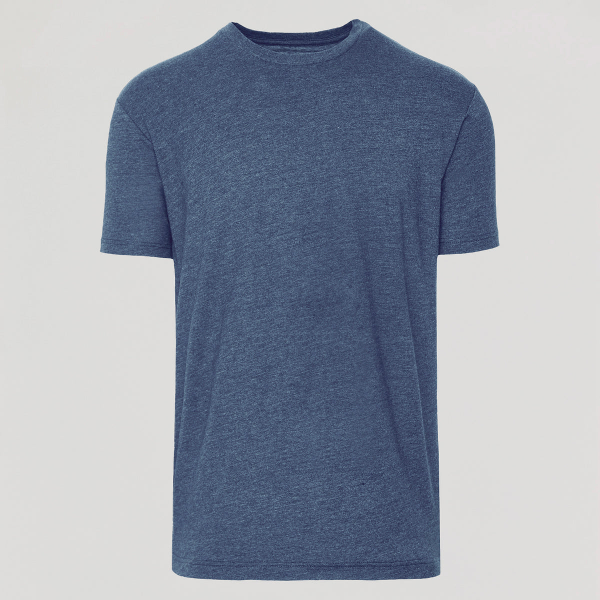 Heather Navy Classic Crew Neck T-shirt, heather-blue, flat display against a light backdrop.
