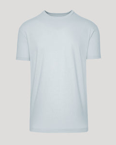 True ClassicIcicle Classic Crew Neck T-shirt, light-blue, laid flat, plain design.