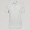 Light Heather Gray Classic Polo with short sleeves and button placket.
