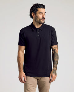 True ClassicMan wearing Classic Polo 6-Pack in black and light-tan chinos.