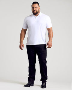 True ClassicMan wearing The Light Indigo Short Sleeve Polo 3-Pack, relaxed posture.