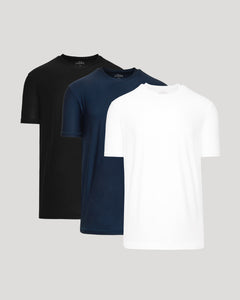 True ClassicThe Standard Active Crew Neck T-Shirt 3-Pack layered display.