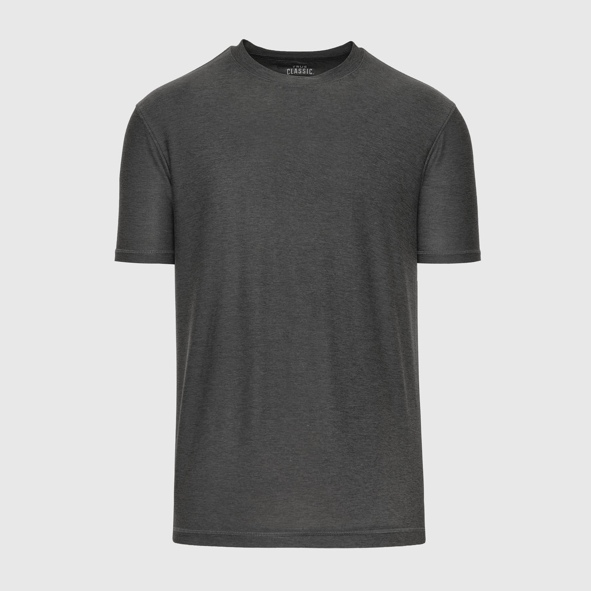 Charcoal Heather Gray Active Crew Neck Tee, plain and short-sleeve design.