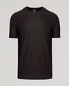 Dark Heather Cocoa Active Crew Neck Tee, plain black, short-sleeve, classic cut.