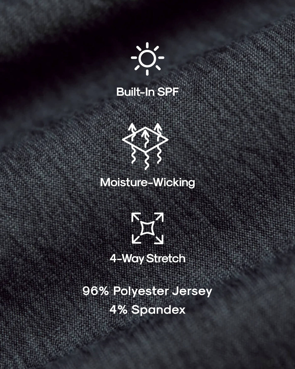 Charcoal Heather Gray Active Crew Neck Tee with SPF, moisture-wicking, and 4-way stretch features.