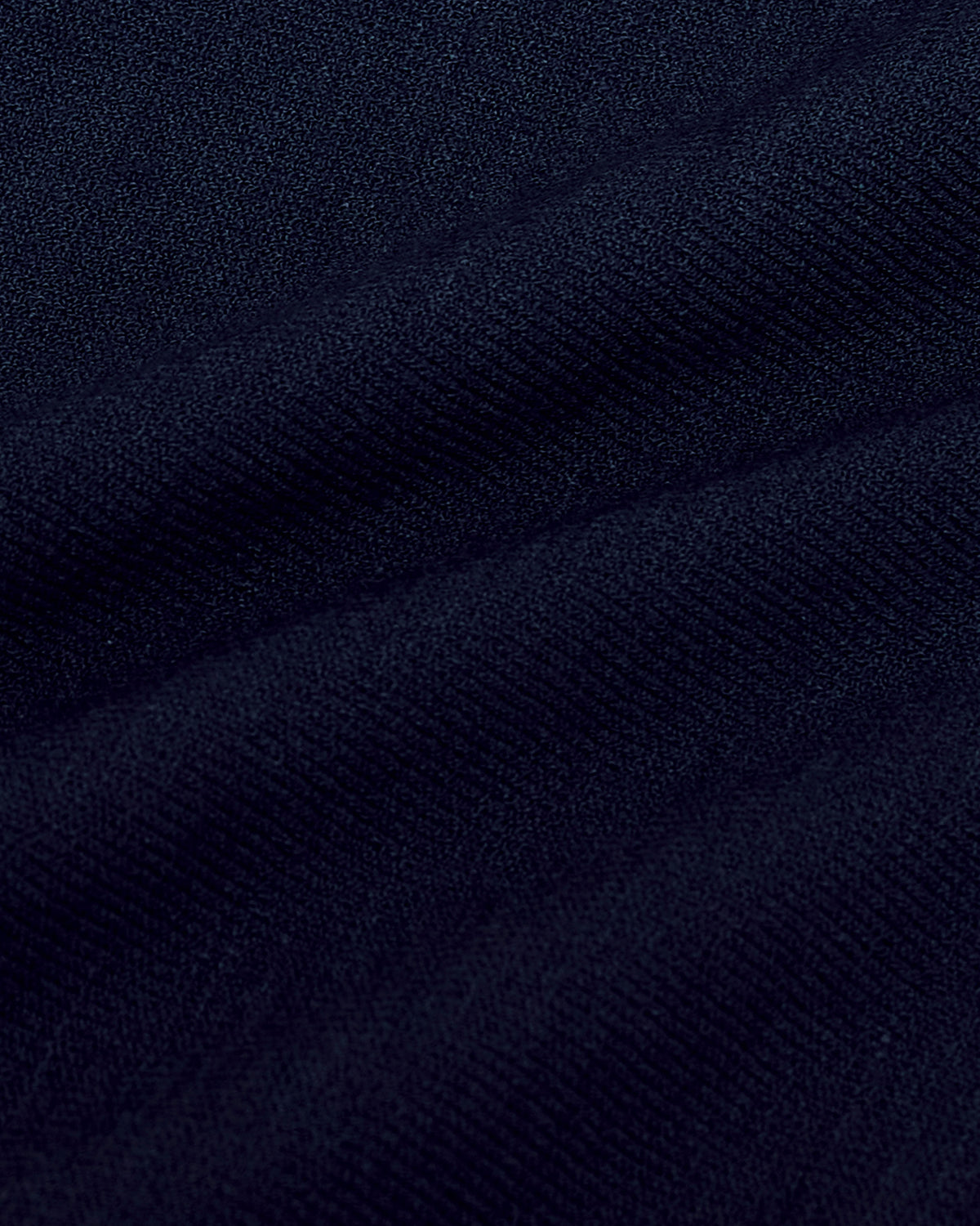 Navy Short Sleeve Sweater Polo with fine knit texture folds.