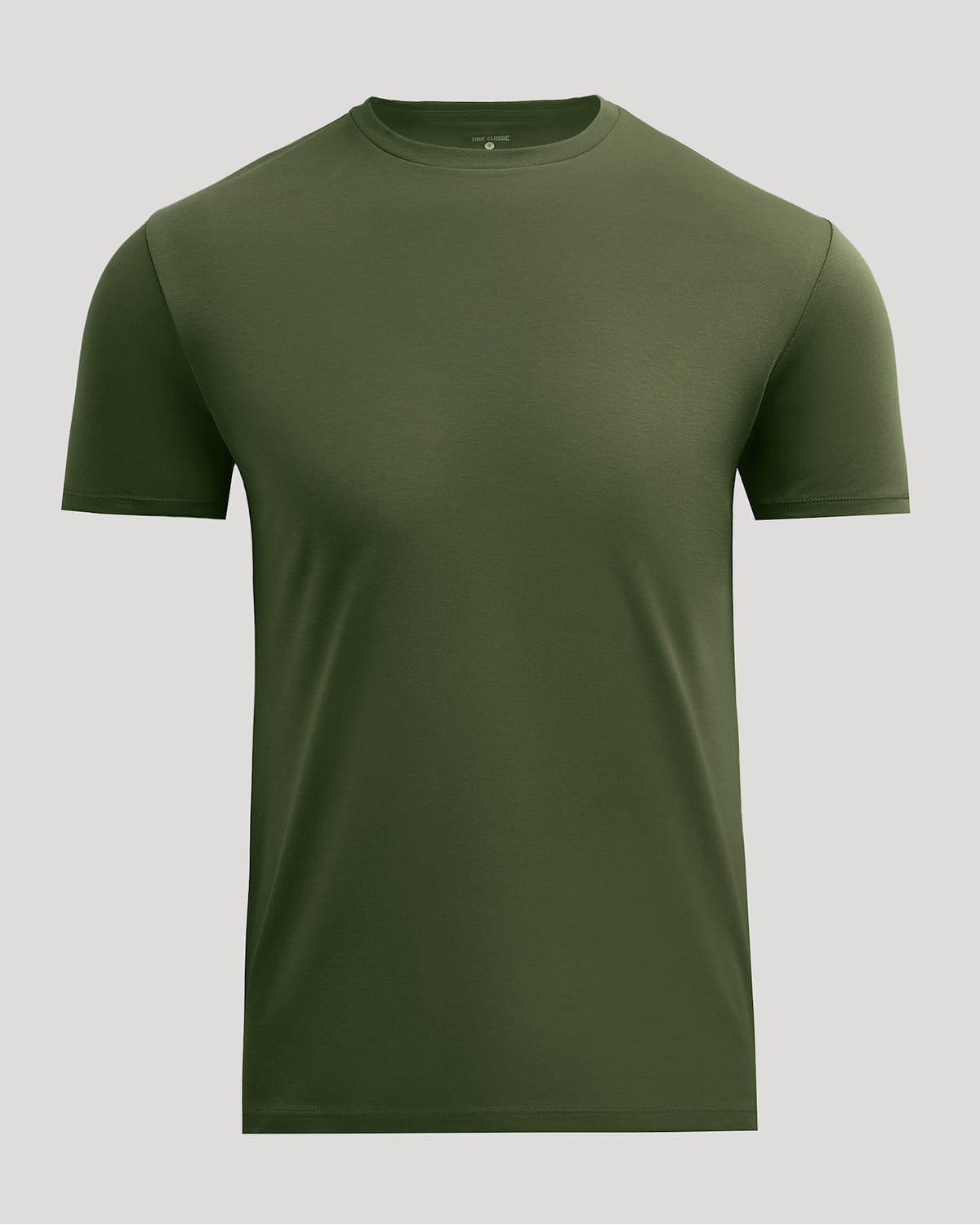 Grove Pima Cotton Blend Crew T-shirt, olive green, short-sleeve, crew-neck.