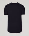 Black Curved Hem Classic Crew Neck T-shirt, front view.
