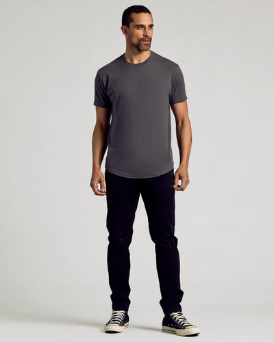 Classic Curved Hem Crew Neck