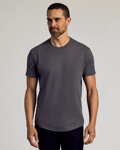 Classic Curved Hem Crew Neck