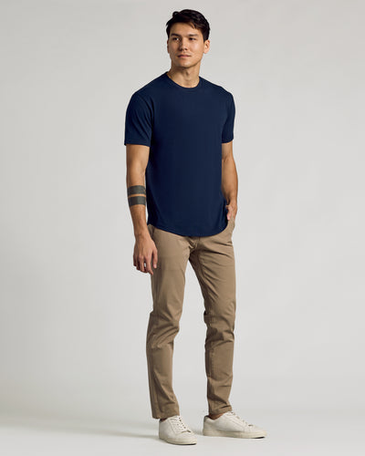 Classic Curved Hem Crew Neck