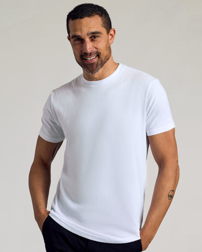 Classic Curved Hem Crew Neck