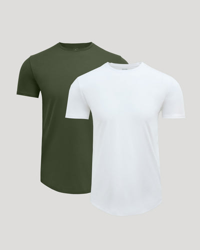 Pima Cotton Blend Crew ‑ Curved Hem