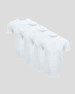 Pima Cotton Blend Curved Hem Crew 4-Pack
