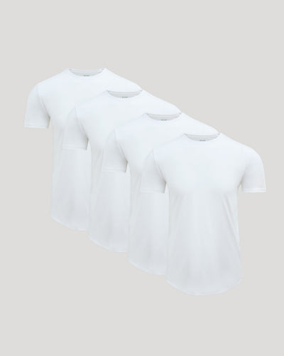 Pima Cotton Blend Crew ‑ Curved Hem