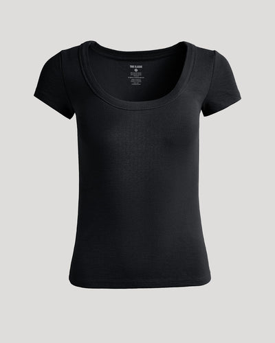 Ribbed U‑Neck