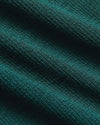 Womens Deep Emerald Ribbed U-Neck Tee fabric close-up, showcasing knit texture.