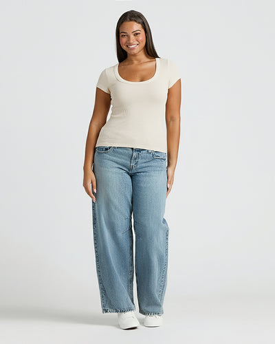 Ribbed U‑Neck