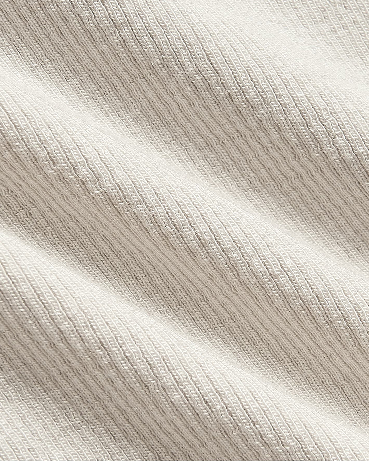 Womens Oatmeal Ribbed 3/4 Sleeve Scoop Neck Tee texture close-up.