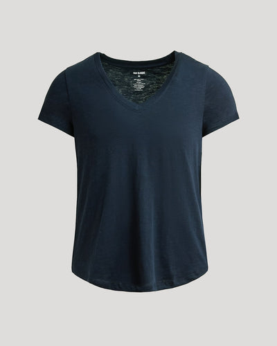 Relaxed Slub V‑Neck