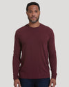 Mahogany Long Sleeve T Shirt on man in jeans.