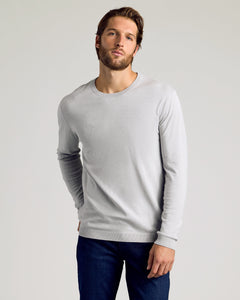 True ClassicDressy Crew Neck Sweater 3-Pack worn by bearded man.