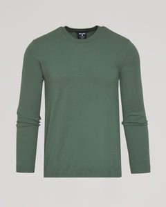 True ClassicMoss Dressy Crew Neck Sweater, fine knit, slim fit, True Classic label.