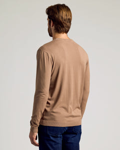 True ClassicMan modeling Truffle & Heather Gray Crew Neck Sweater 2-Pack.