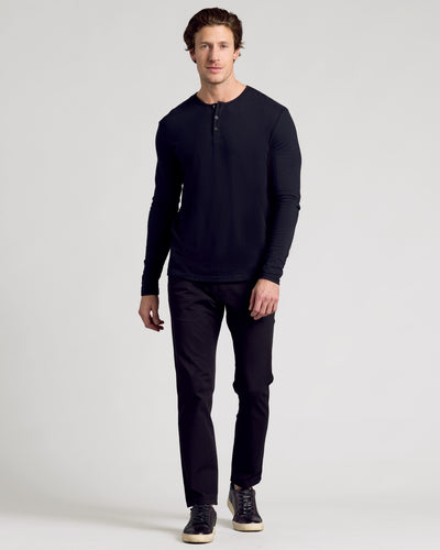 Camiseta Henley clásica manga larga
