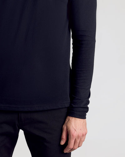 Camiseta Henley clásica manga larga
