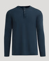 Navy Classic Long Sleeve Henley with three-button placket.