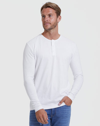 Camiseta Henley clásica manga larga