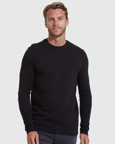 Waffle Long Sleeve Crew Neck