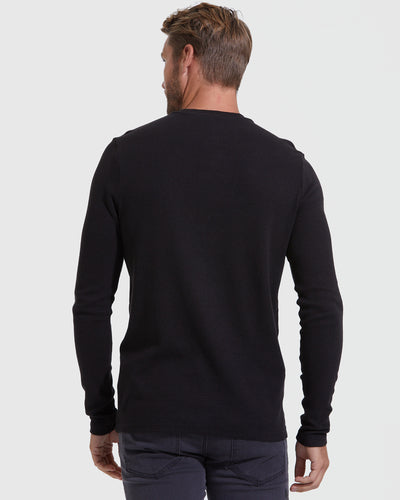 Waffle Long Sleeve Crew Neck