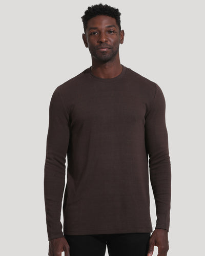 Waffle Long Sleeve Crew Neck